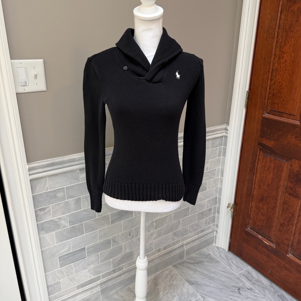 Ralph Lauren Black Shawl Collar Sweater